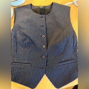 Express Navy Pinstripe Vest